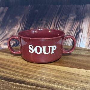 Classic Red Soup Mug with Handles